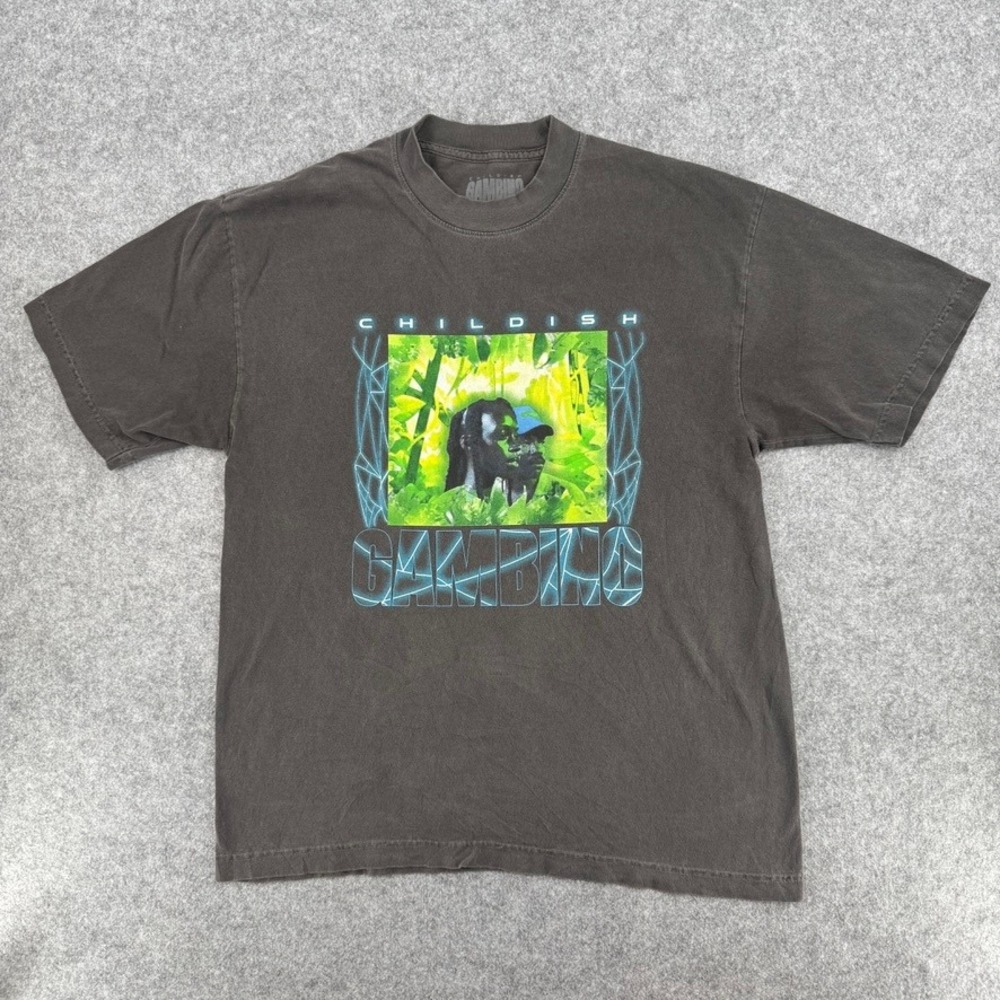 Childish Gambino T Shirt Mens Medium The New World Tour Grey Graphic EUC